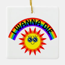 Ik wil sterven - regenboog lachende zon