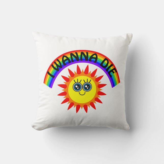 Ik wil sterven - regenboog lachende zon kussen (Voorkant)