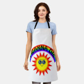 Ik wil sterven - regenboog lachende zon schort (Gedragen)