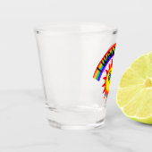 Ik wil sterven - regenboog lachende zon shot glas (Links)