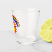 Ik wil sterven - regenboog lachende zon shot glas (Rechts)