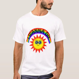 Ik wil sterven - regenboog lachende zon t-shirt