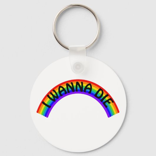 Ik Wil Sterven - Regenboog Sleutelhanger (Voorkant)