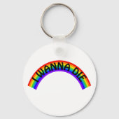 Ik Wil Sterven - Regenboog Sleutelhanger (Achterkant)
