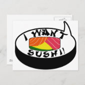 Ik wil Sushi Briefkaart (Voorkant / Achterkant)