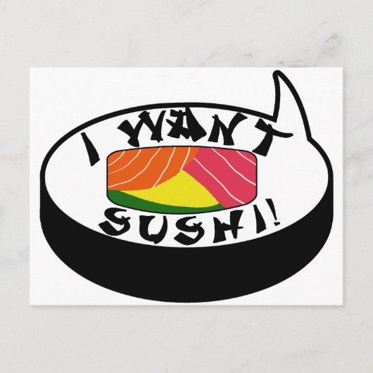 Ik wil Sushi Briefkaart (Voorkant)