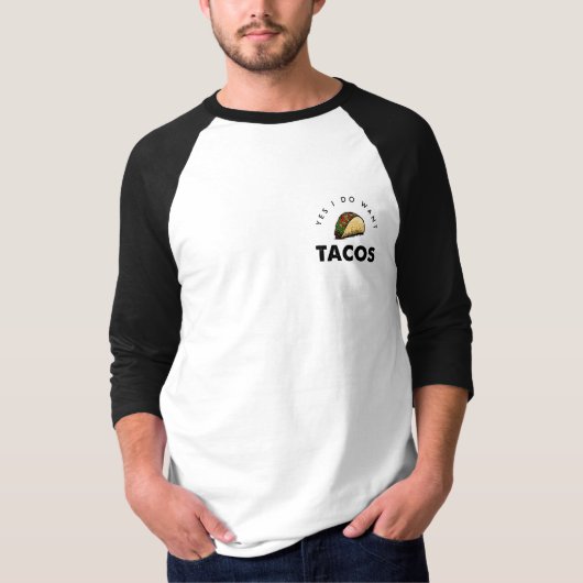 Ik wil Tacos | Cute Taco Logo T-shirt (Voorkant)
