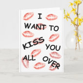 Ik wil u helemaal over Wenskaart kussen Kaart (Gele Bloem)