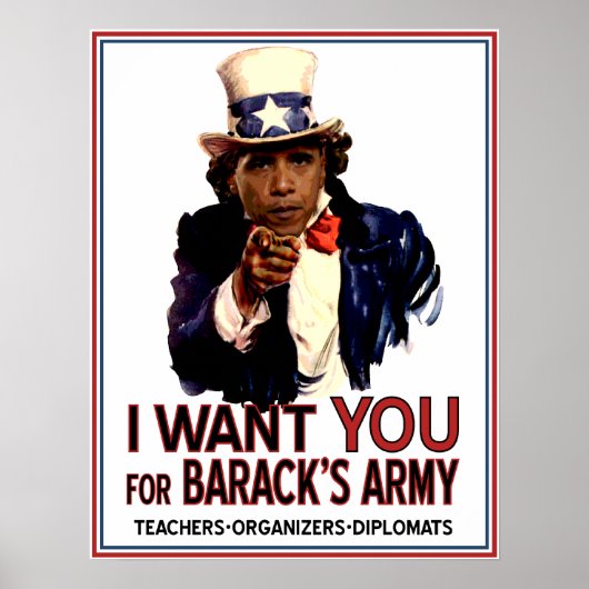 Ik wil u - Obama politiek Poster (Voorkant)