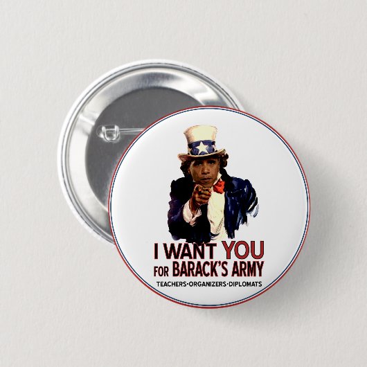 Ik wil u - Obama politieke Button (Voorkant /achterkant)