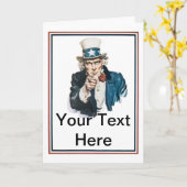 Ik wil u Oom Sam Customize Jouw tekst Kaart (Gele Bloem)