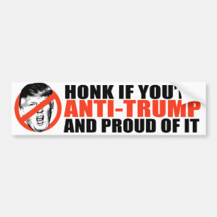Ik wil u vragen of u anti-Trump bent en er trots o Bumpersticker