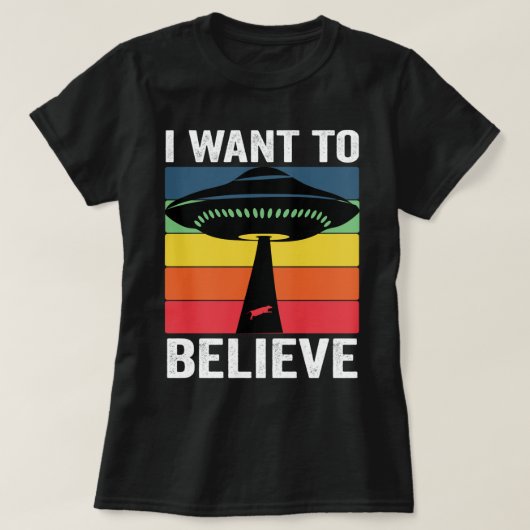 Ik wil UFO geloven T-shirt (Design voorkant)