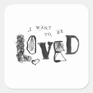 Ik wil van me houden vierkante sticker