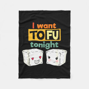 Ik wil vanavond tofu, grappige veganist fleece deken