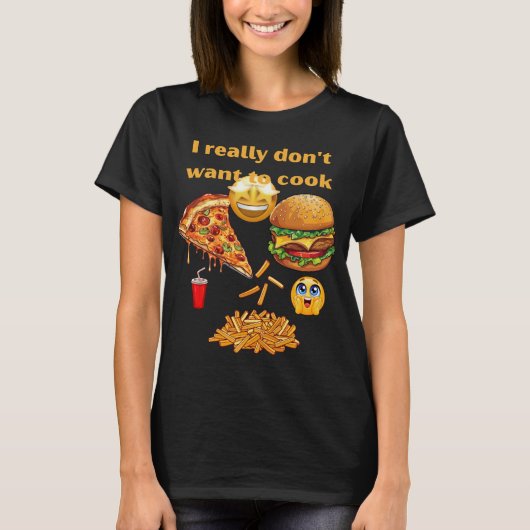 Ik wil vandaag echt niet koken t-shirt (Voorkant)