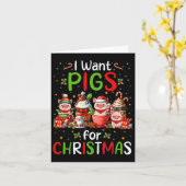 Ik wil varkens voor kerst koffiekopjes liefhebber  kaart (Gele Bloem)