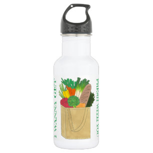 Ik wil vers worden met je kruidenierswinkel waterfles 