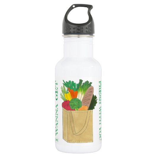 Ik wil vers worden met je kruidenierswinkel waterfles  (Voorkant)