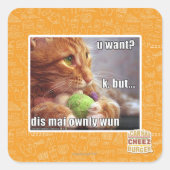 Ik wil? vierkante sticker (Voorkant)