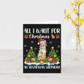 Ik wil voor Kerstmis een Australische herdershond  Kaart (Gele Bloem)