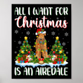Ik wil voor Kerstmis is een Airedale Terrier hond  Poster (Voorkant)