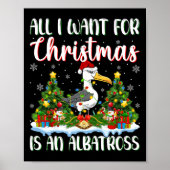 Ik wil voor Kerstmis is een Albatros vogel kerstbo Poster (Voorkant)