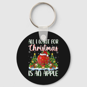 Ik wil voor Kerstmis is een Apple kerstboomverlich Sleutelhanger