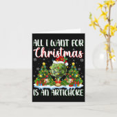 Ik wil voor Kerstmis is een artisjok kerstboom lic Kaart (Gele Bloem)