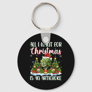 Ik wil voor Kerstmis is een artisjok kerstboom lic Sleutelhanger