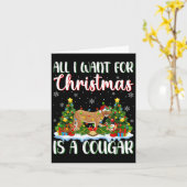 Ik wil voor Kerstmis is een Cougar kerstboom licht Kaart (Gele Bloem)