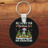 Ik wil voor Kerstmis is een Dalmatische hond kerst Sleutelhanger (Voorkant)