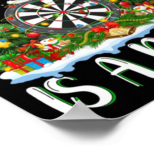 Ik wil voor Kerstmis is een darts kerstboom lichte Poster (Hoek)