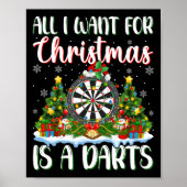 Ik wil voor Kerstmis is een darts kerstboom lichte Poster (Voorkant)