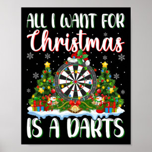 Ik wil voor Kerstmis is een darts kerstboom lichte Poster