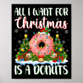 Ik wil voor Kerstmis is een Donuts kerstboom licht Poster (Voorkant)