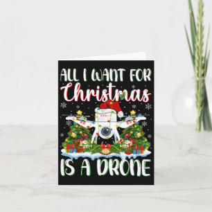 Ik wil voor Kerstmis is een drone kerstboomlichten Kaart