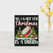 Ik wil voor Kerstmis is een drum kerstboom lichten Kaart (Gele Bloem)