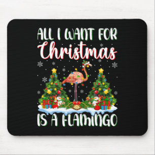 Ik wil voor Kerstmis is een flamingo vogel kerstbo Muismat