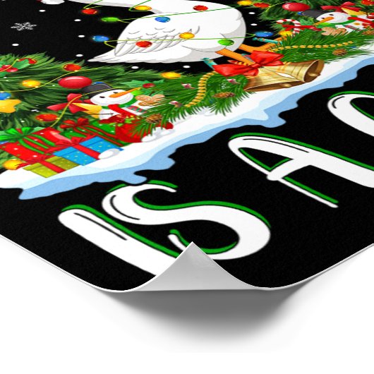 Ik wil voor Kerstmis is een ganzenvogel kerstboomp Poster (Hoek)