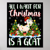 Ik wil voor Kerstmis is een geit kerstboom lichten Poster (Voorkant)