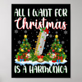 Ik wil voor Kerstmis is een harmonica kerstboom li Poster (Voorkant)