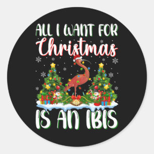 Ik wil voor Kerstmis is een ibis vogel kerstboom l Ronde Sticker