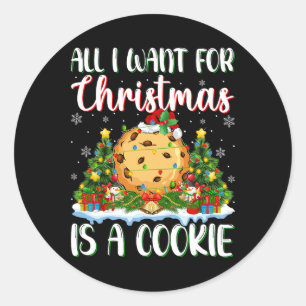 Ik wil voor Kerstmis is een koekje kerstboomlichte Ronde Sticker
