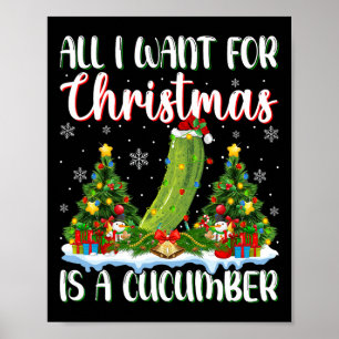 Ik wil voor Kerstmis is een komkommer kerstboom li Poster