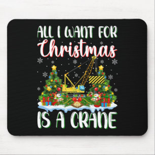 Ik wil voor Kerstmis is een kraan kerstboomlichten Muismat