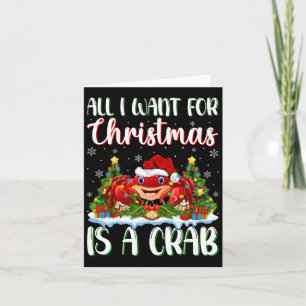 Ik wil voor Kerstmis is een krab kerstboom lichten Kaart