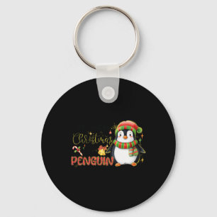 Ik wil voor Kerstmis is een Pinguin Vrolijk Kerstf Sleutelhanger