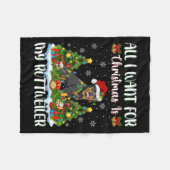 Ik wil voor Kerstmis is een Rottweiler hond kerstb Fleece Deken (Voorkant (Horizontaal))