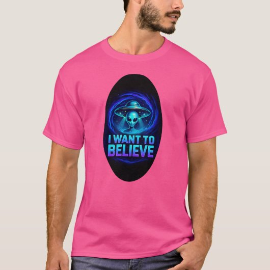Ik wil Vortex UFO Alien T-Shirt geloven (Voorkant)